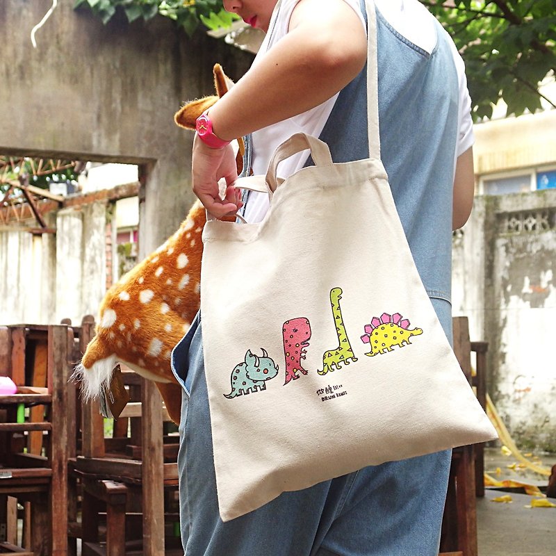 Canvas Bag - Dinosaur World - Messenger Bags & Sling Bags - Cotton & Hemp White