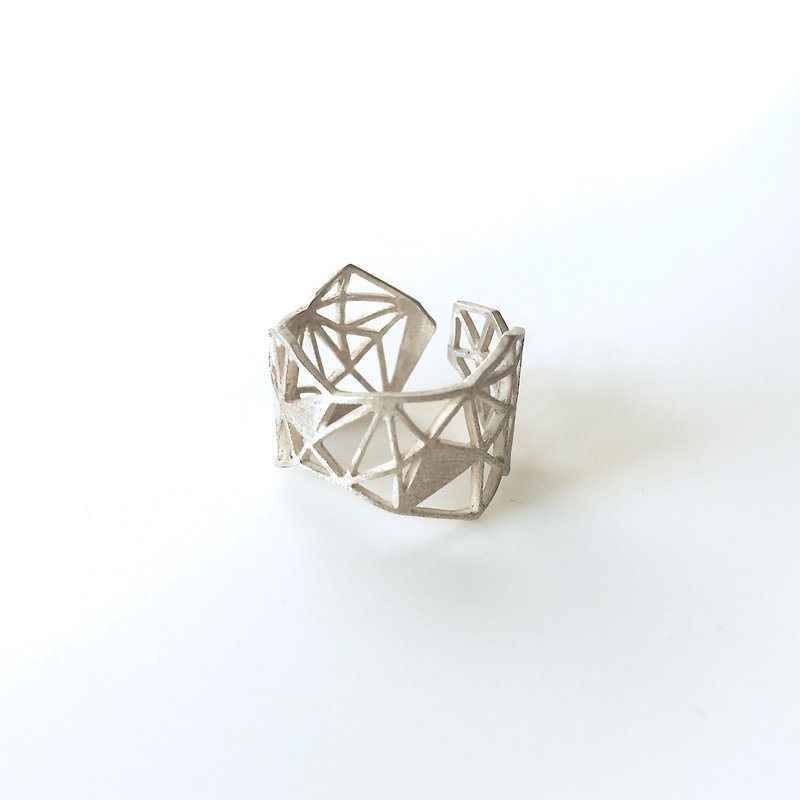 幾何学フリーリングS/Mサイズ　シルバー - 戒指 - 其他金屬 銀色