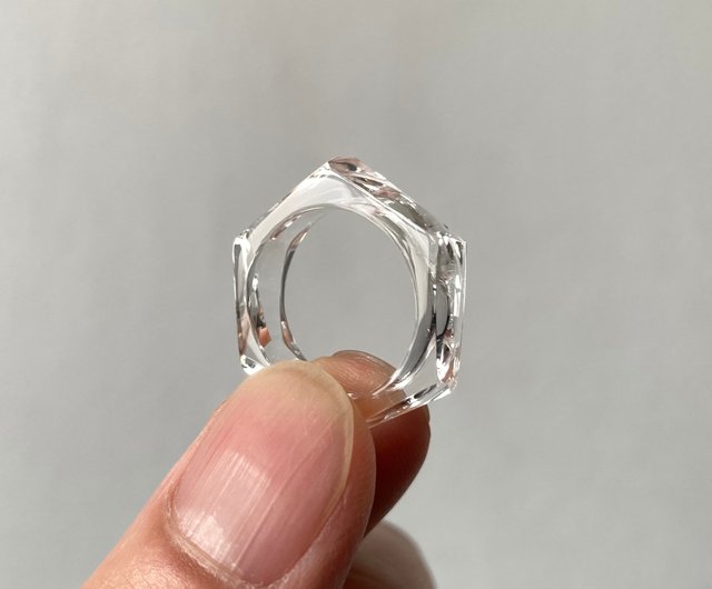 大森水晶　くりぬきリング　Takahiro Omori 10号 細めの水晶のくりぬきリング - ショップ Takahiro Omori リング