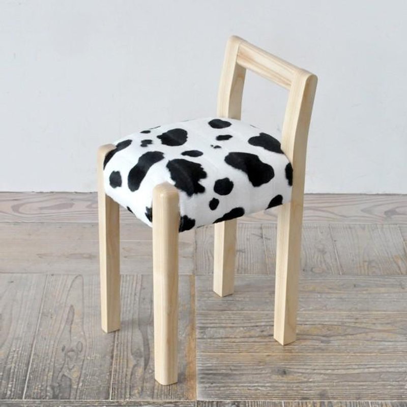 Entrance stool mini (Natural × Cow) - เฟอร์นิเจอร์อื่น ๆ - ไม้ ขาว