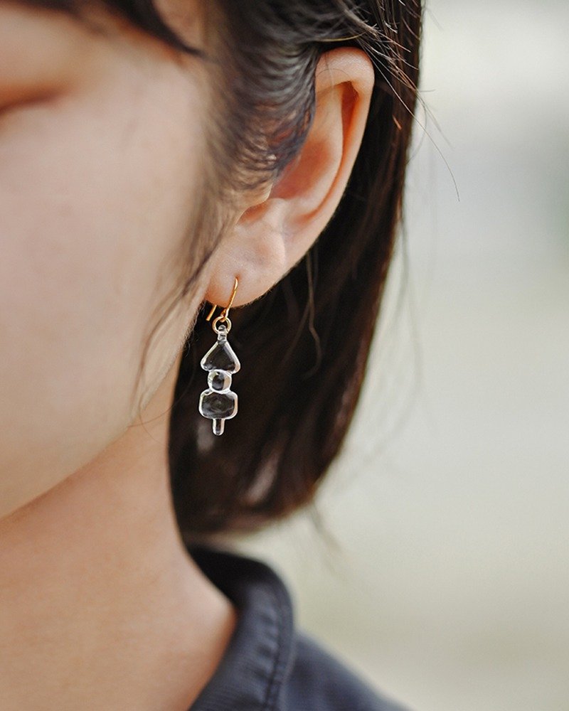 HARIO LWF Earrings - Oden 関東煮 (HAII-OD-P) - General Rings - Glass Transparent