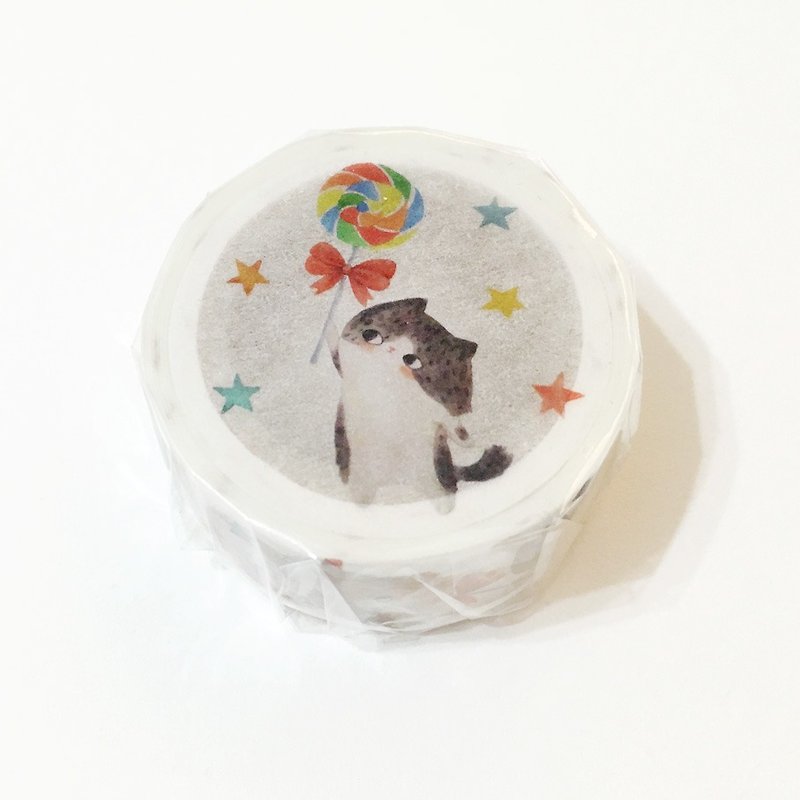 Cat Paper Tape 20mm - Candy - Washi Tape - Paper White