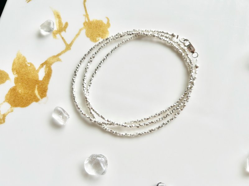 Can be used as a necklace, 925 sterling silver three-circle bracelet, girlfriend gift, delicate bracelet to ward off evil and keep safe - สร้อยข้อมือ - เงินแท้ สีเงิน