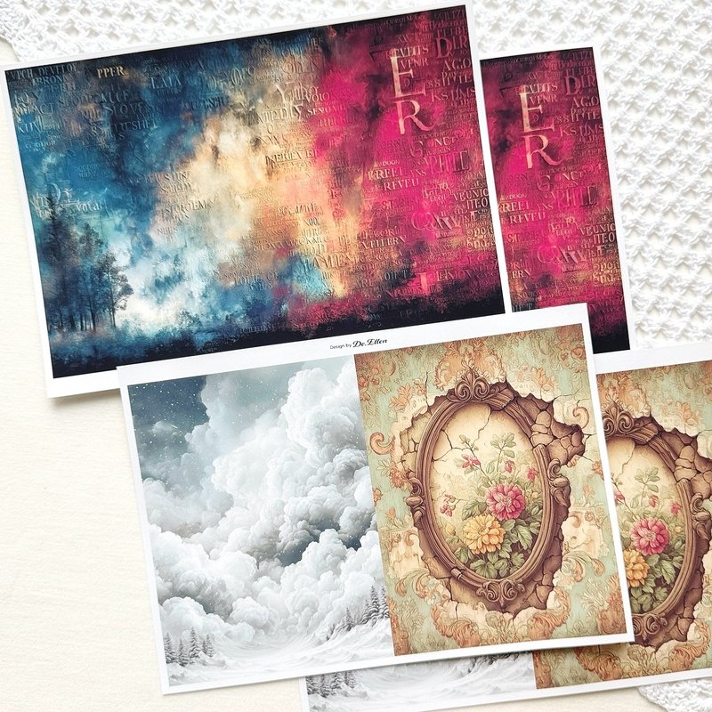 Z474 - a variety of background - 貼紙 - 紙 