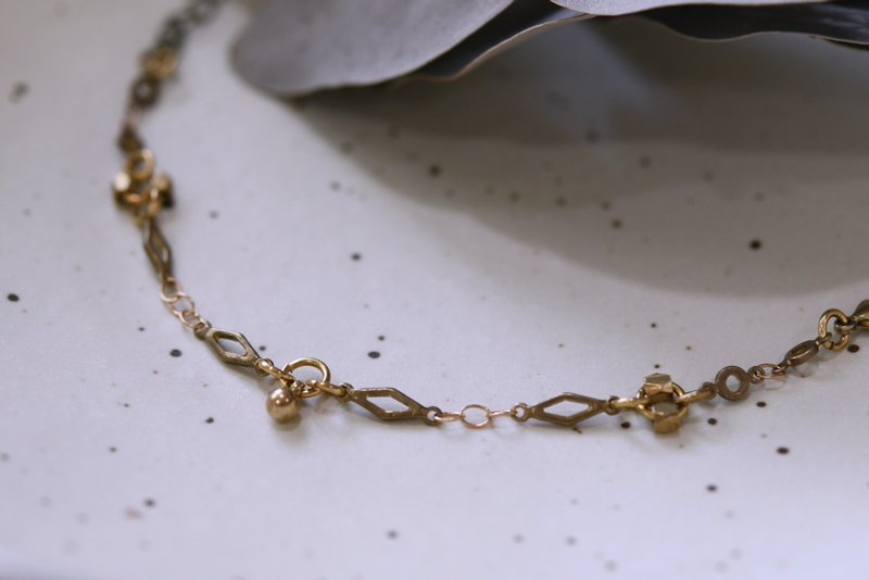 Bronze Chain Series NO.5│ Ling x Round│ Bronze Bracelet - Bracelets - Copper & Brass Gold