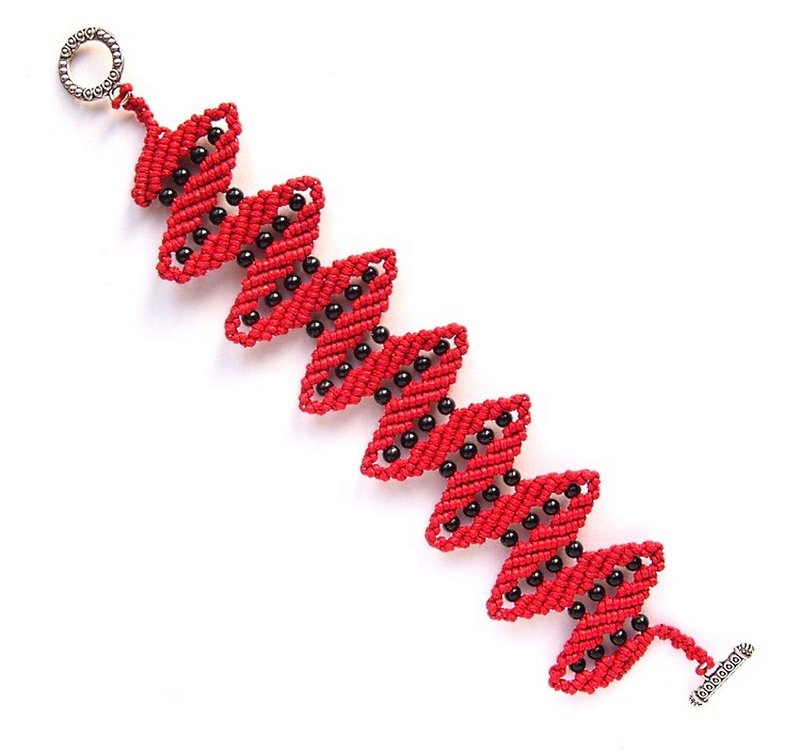 Macrame pattern Bracelet Carmen, beginner macrame tutorial, easy macrame PDF - 手工藝教學/工具書 - 其他材質 