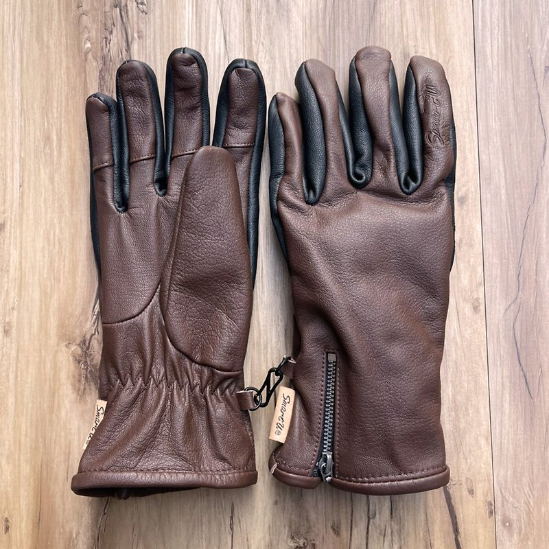Leather Gloves Mocha Cocoa Brown Size L with Gift Box - ถุงมือ - หนังแท้ สีนำ้ตาล
