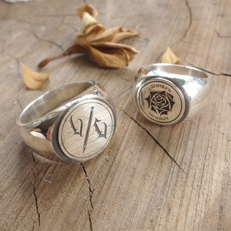 Huiyin-sterling silver ring-totem can be customized product photo for reference only - แหวนทั่วไป - โลหะ สีเงิน