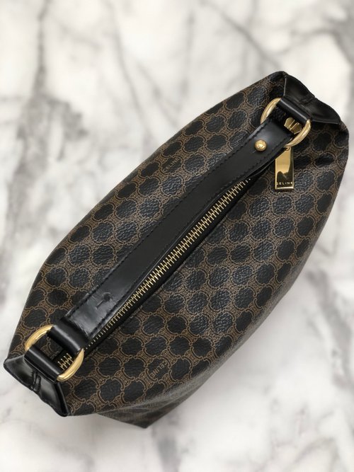 【匿名発送】CELINE セリーヌ バニティバッグ ミニバッグ マカダム柄 CELINE マカダム柄ブラゾン刻印バニティ2WAYバッグ