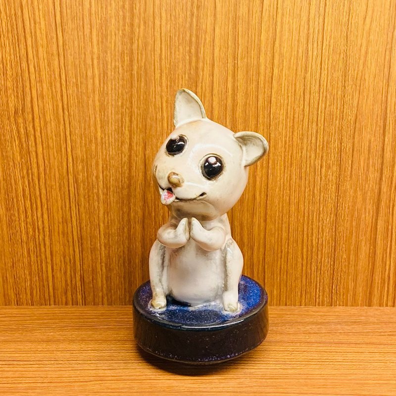 N131白房子十二生肖陶瓷音樂盒(狗) - 擺飾/家飾品 - 陶 透明