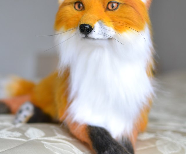 Realistic plush toy Red Fox - Shop MoonFoxToys Stuffed Dolls
