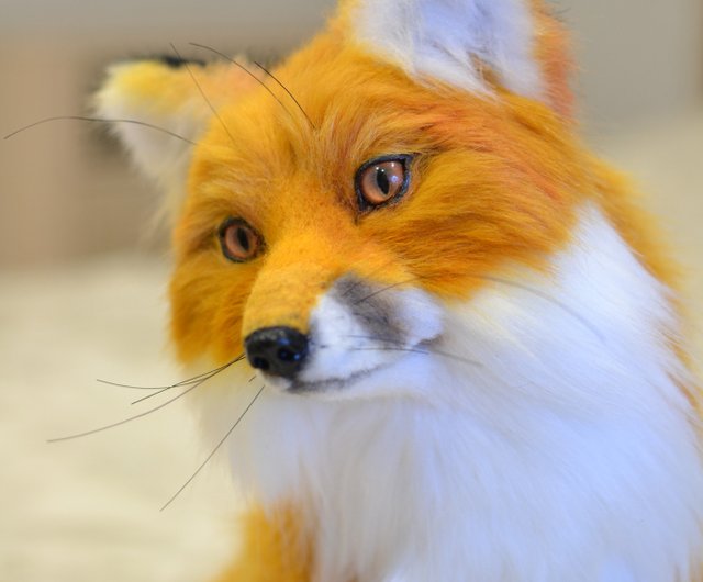 Realistic plush toy Red Fox - Shop MoonFoxToys Stuffed Dolls & Figurines -  Pinkoi