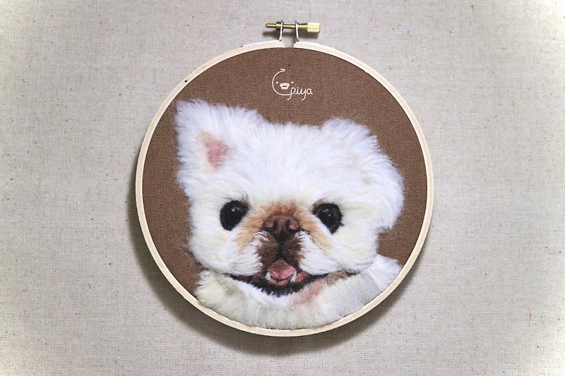 Pet realistic wool felt painting hanging ornament-customized dog - พวงกุญแจ - ขนแกะ 