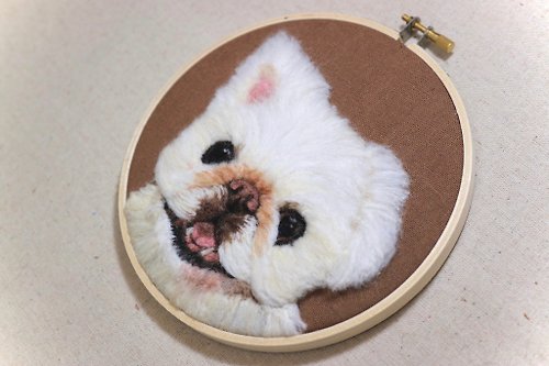 ペットのリアルな羊毛フェルト絵画吊り下げ飾りカスタマイズされた犬