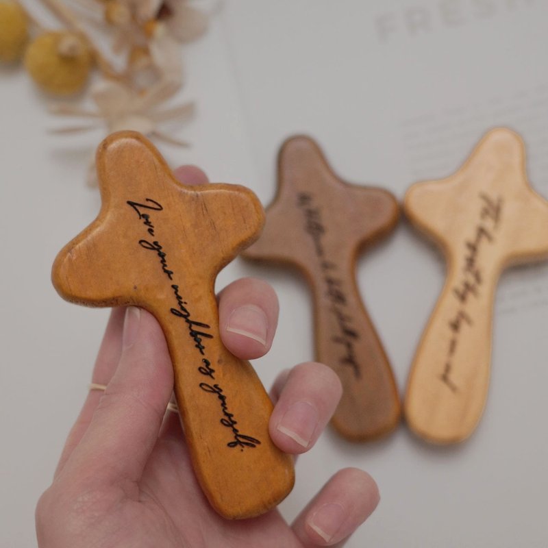 Custom Cross Gospel Merchandise Christian Handheld Prayer Christian Gifts Baptism Gifts - Other - Wood 