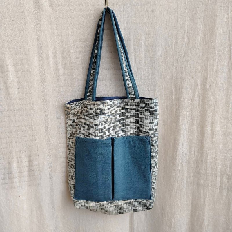 Natural blue dye handbag - Handbags & Totes - Cotton & Hemp 