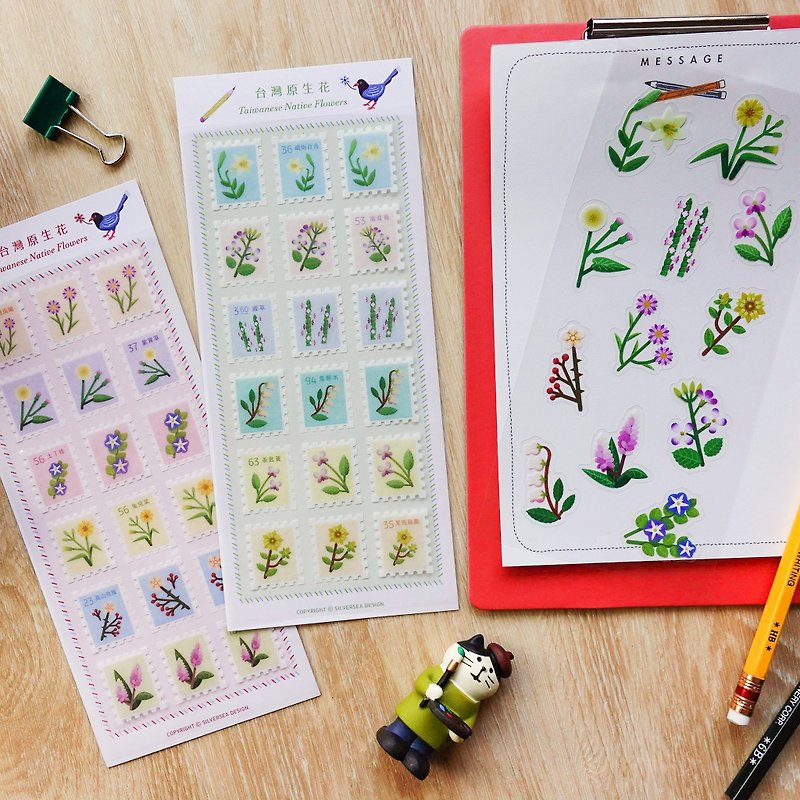 Taiwan native flower stickers / hand account stickers / Japanese paper stickers - Stickers - Paper 