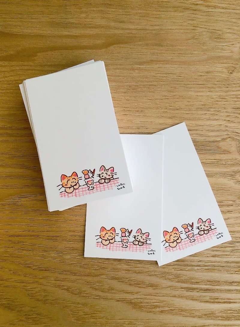 パフェねこ メッセージカード 【5枚入り】 - 卡片/明信片 - 紙 