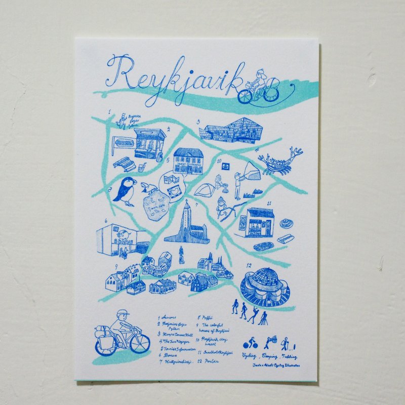 Postcards | Reykjavik Walking Map - การ์ด/โปสการ์ด - กระดาษ 