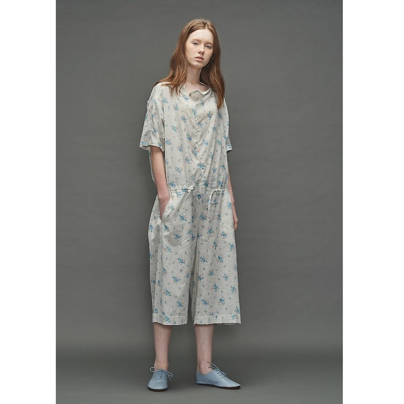 1701E0607 (small floral pants) - Overalls & Jumpsuits - Cotton & Hemp 