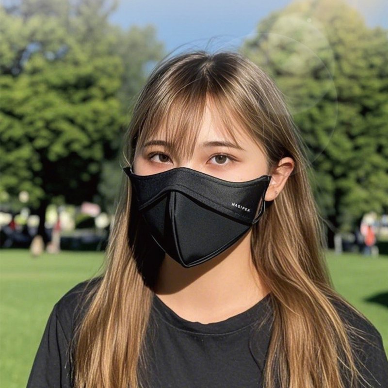 美極品 【抗UV防風小臉口罩】UPF50  3D立體小臉設計 防曬 面罩 - 口罩/口罩收納套 - 其他材質 黑色