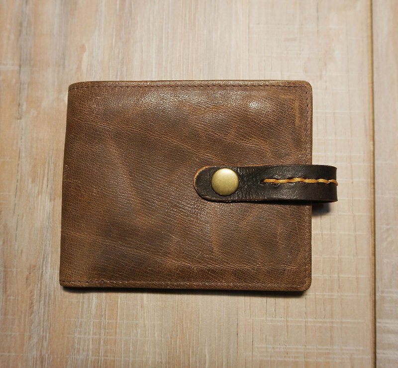 sienna leather short clip - Wallets - Paper Brown