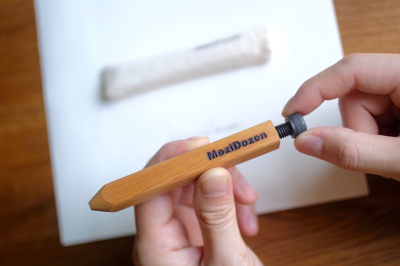 原子筆-檜木 l 木質文具 0.7mm - 鋼珠筆 - 木頭 卡其色