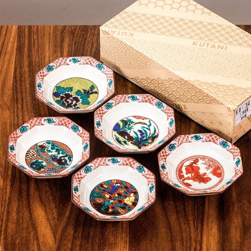 九谷焼 色絵 高台付小皿 角皿 2客 7cm 珍味入 日本料理 料亭 割烹 懐石 500x0.jpg