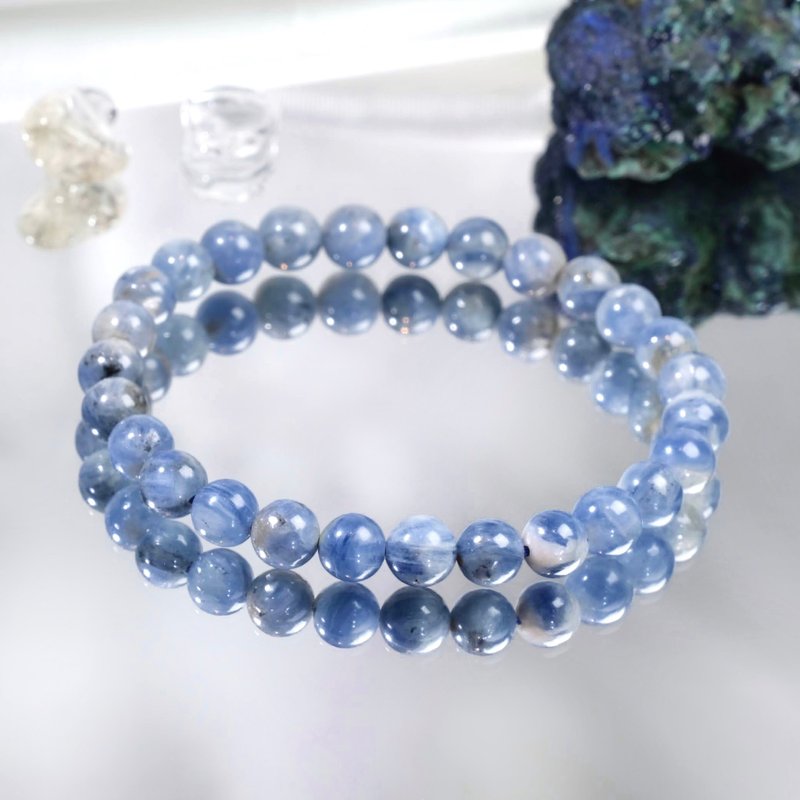 #538 One Picture One Object/7mm Oil Painting Blue Crystal Bracelet Gold Grandmother Crystal Symbiosis Spiritual Communication Ability - Bracelets - Crystal Blue