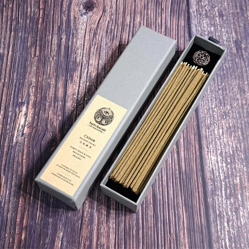 Handmade Cedar Incense Sticks | 30 sticks | Purify Space | Protection | Healing - น้ำหอม - พืช/ดอกไม้ สีเขียว