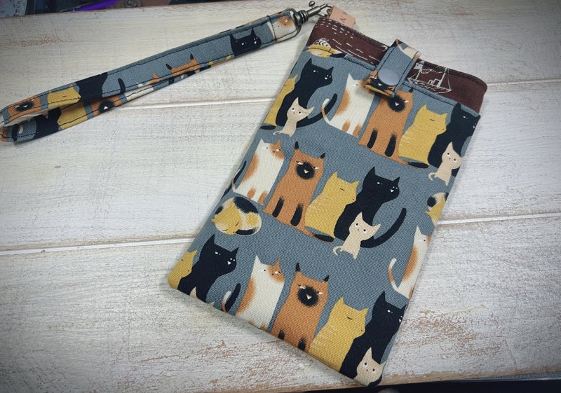 Charming Cat Print Handheld Phone Pouch - Handbags & Totes - Cotton & Hemp Multicolor