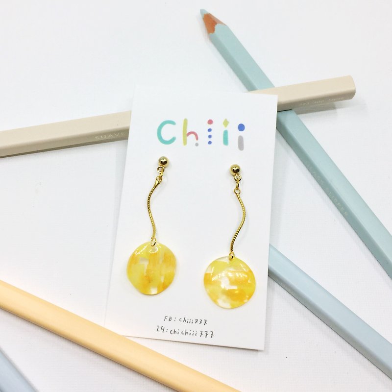 Gorgeous sunset clip-on/pin earrings - Earrings & Clip-ons - Resin Transparent