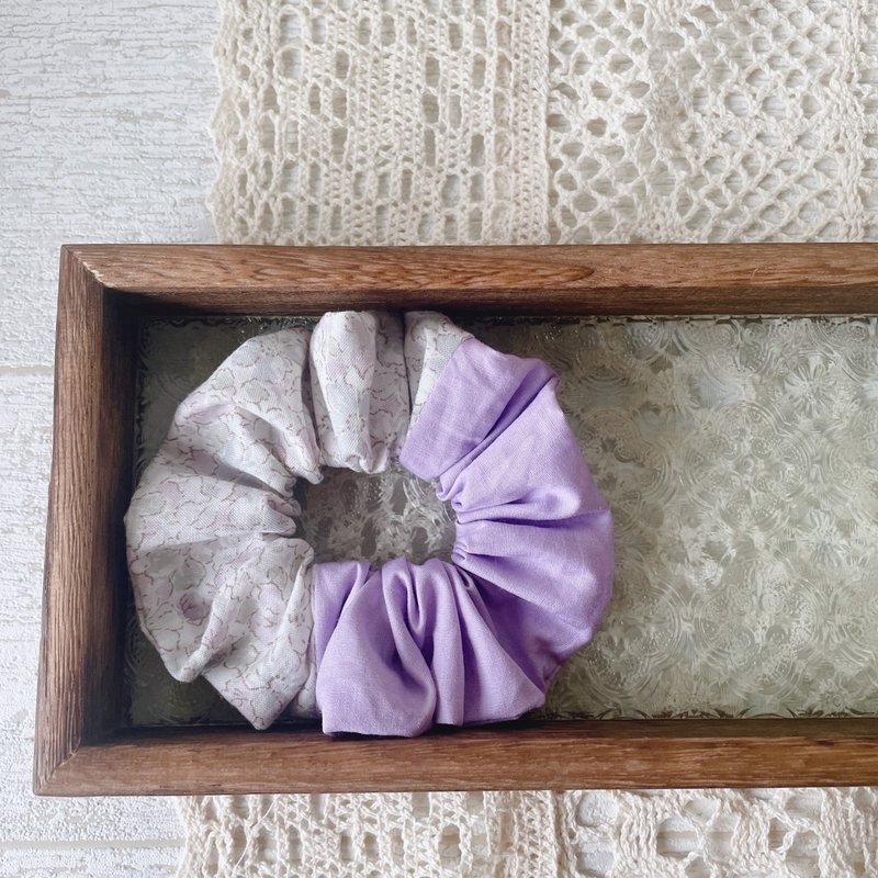 The scrunchie will bloom again - Hair Accessories - Cotton & Hemp Purple