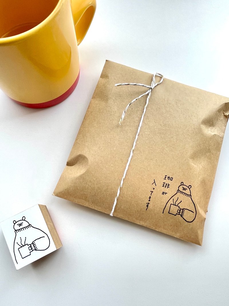 ほっこりタイム　スタンプ - 印章/印台 - 橡膠 咖啡色