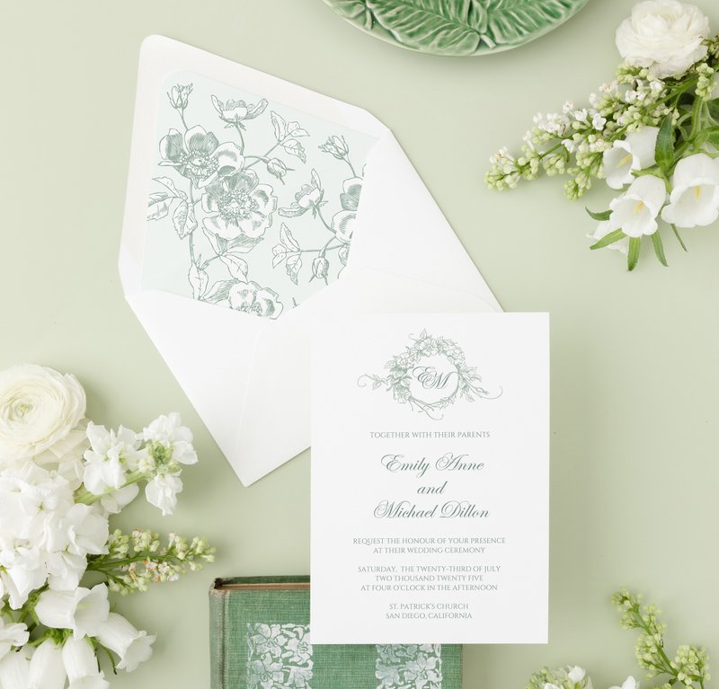 Monogram Wedding Invitation Template - 電子喜帖/賀卡/邀請函 - 其他材質 