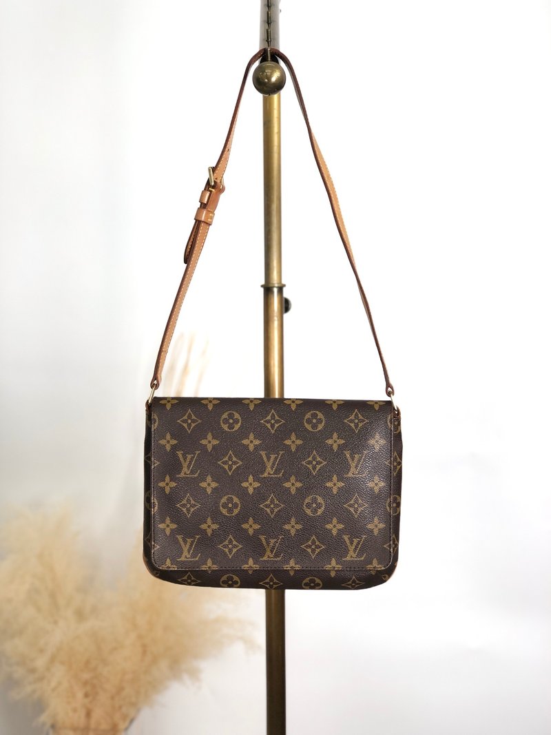 【 日本直送　名牌中古包 】LOUIS VUITTON ルイヴィトン モノグラム ショルダーバッグ ブラウン PVC レザー ミュゼットタンゴ hhd3ec - 側背包/斜背包 - 防水材質 咖啡色