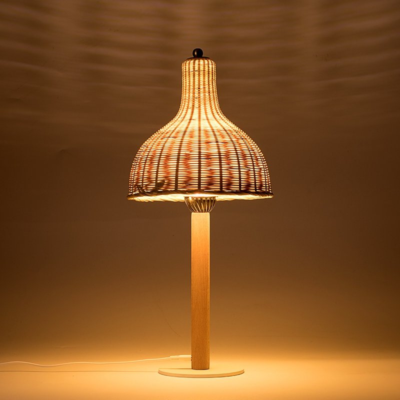 Type E mushroom lamp bamboo field hand - made desk lamp - โคมไฟ - ไม้ไผ่ หลากหลายสี