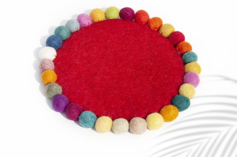 キャンプ小道具ピクニックマットウールフェルトレインボーポットホルダーウールフェルトポットマット-トマトストロベリーフルーツティー - ランチョンマット - ウール 多色