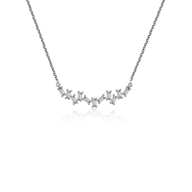 Irregular Shape Diamond Necklace - สร้อยคอ - โลหะ สีเหลือง