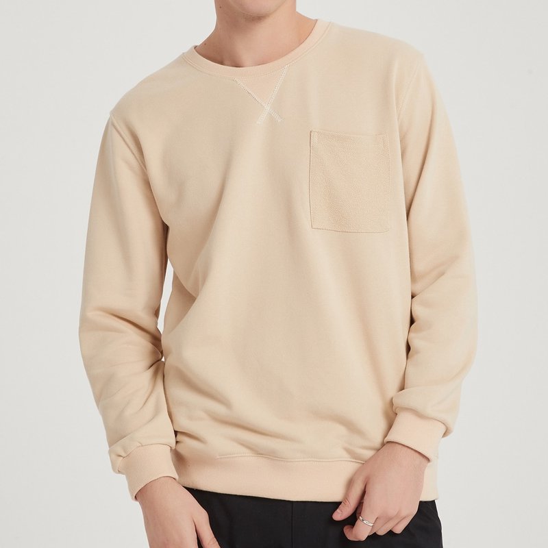 ベーシックセーター/シンプルスタイル/コラージュ/カップル/ユニセックス - Tシャツ メンズ - コットン・麻 カーキ