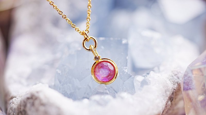 Lavender Jade Amulet necklace - สร้อยคอ - เครื่องประดับพลอย สึชมพู