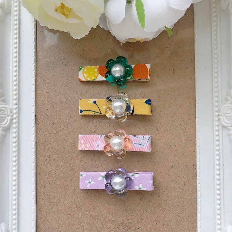 透明感小花兒童寶寶嬰兒髮夾瀏海夾髮飾組-組合3 - 嬰兒手鍊/飾品 - 其他材質 黃色