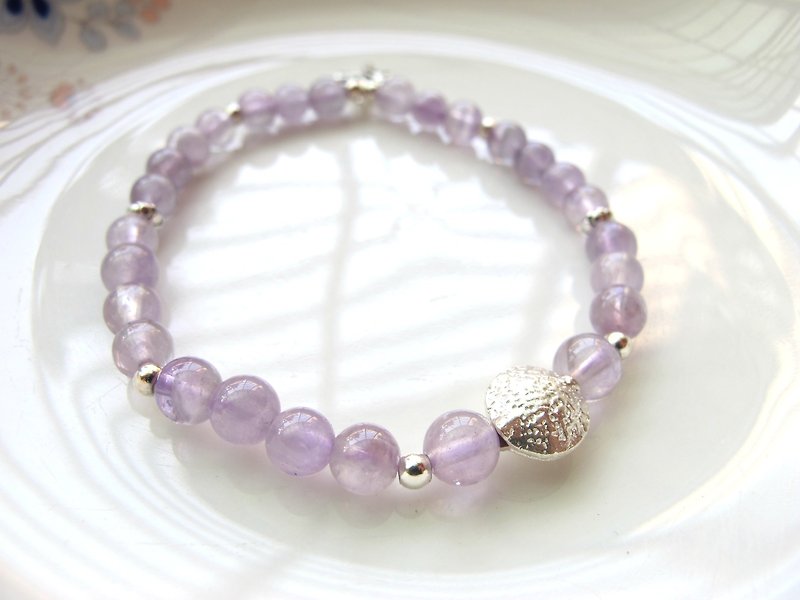 [Spring Language] Lavender Purple Jade (Amethyst) x 925 Silver Jewelry - Hand-made Natural Stone Series - สร้อยข้อมือ - คริสตัล สีม่วง