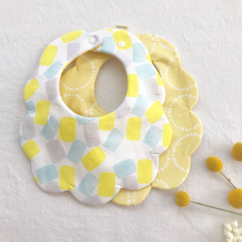 Little cloud bib / baby bib (summer fragment) - Bibs - Cotton & Hemp Yellow