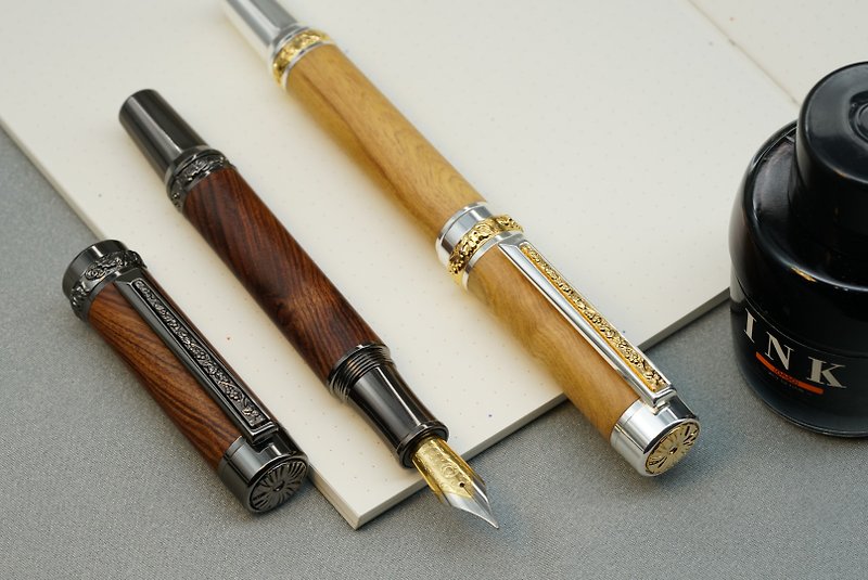 Wudu wooden handmade wooden fountain pen ball-point pen (Pu Tao) | gift | custom | graduation | lettering - Fountain Pens - Wood 
