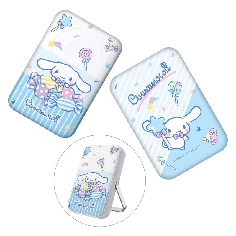 SANRIO-3 in 1 MagSafe 10000mAh Power Bank with Stand-CINNAMOROLL - ที่ชาร์จ - พลาสติก สีน้ำเงิน