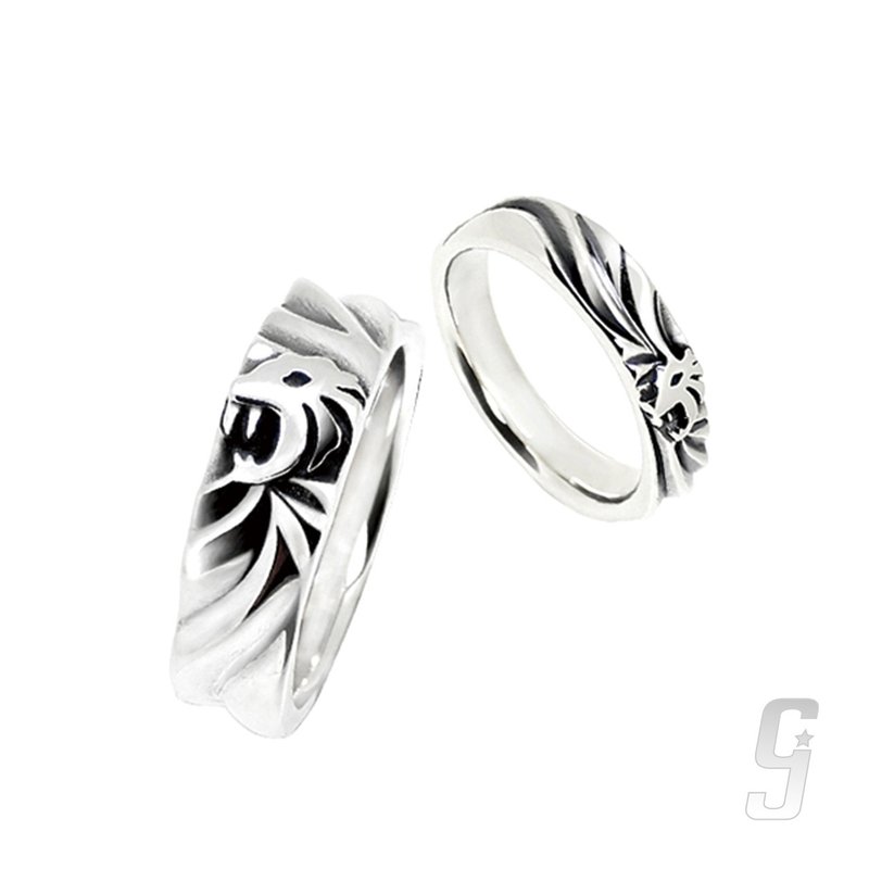 Chiyin-Tiger Wind Ring - Couples' Rings - Sterling Silver Gray