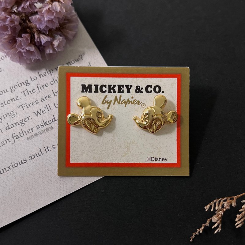 Napier X Disney 90s Gold Mickey Earrings - ต่างหู - โลหะ สีทอง