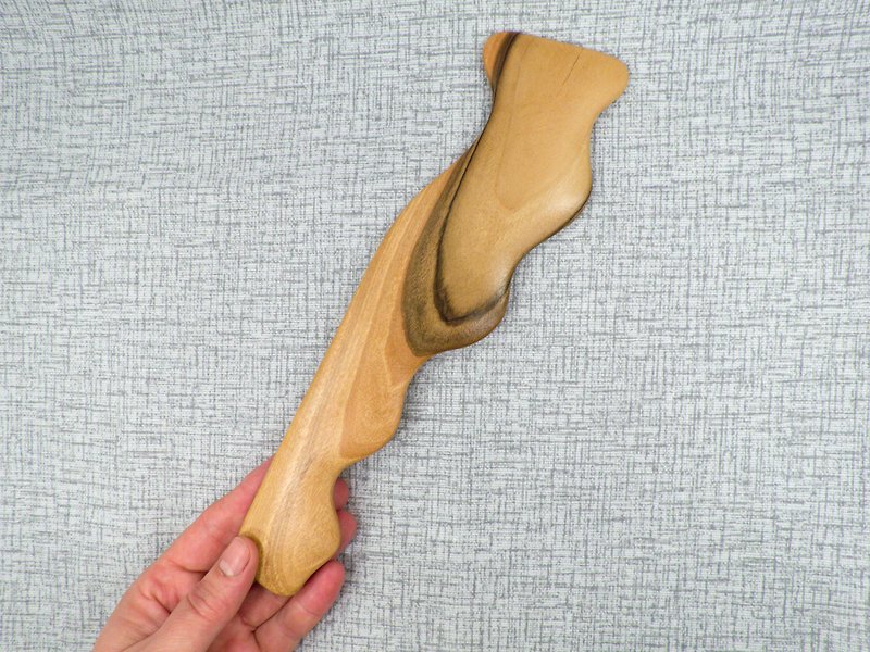 Gua Sha マッサージ木製ツール、歯付きスクレーパー、木製マッサージ - 美顔ツール - 木製 ブラウン
