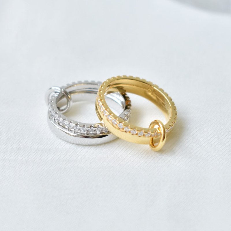 Simple temperament double ring - General Rings - Other Metals Multicolor